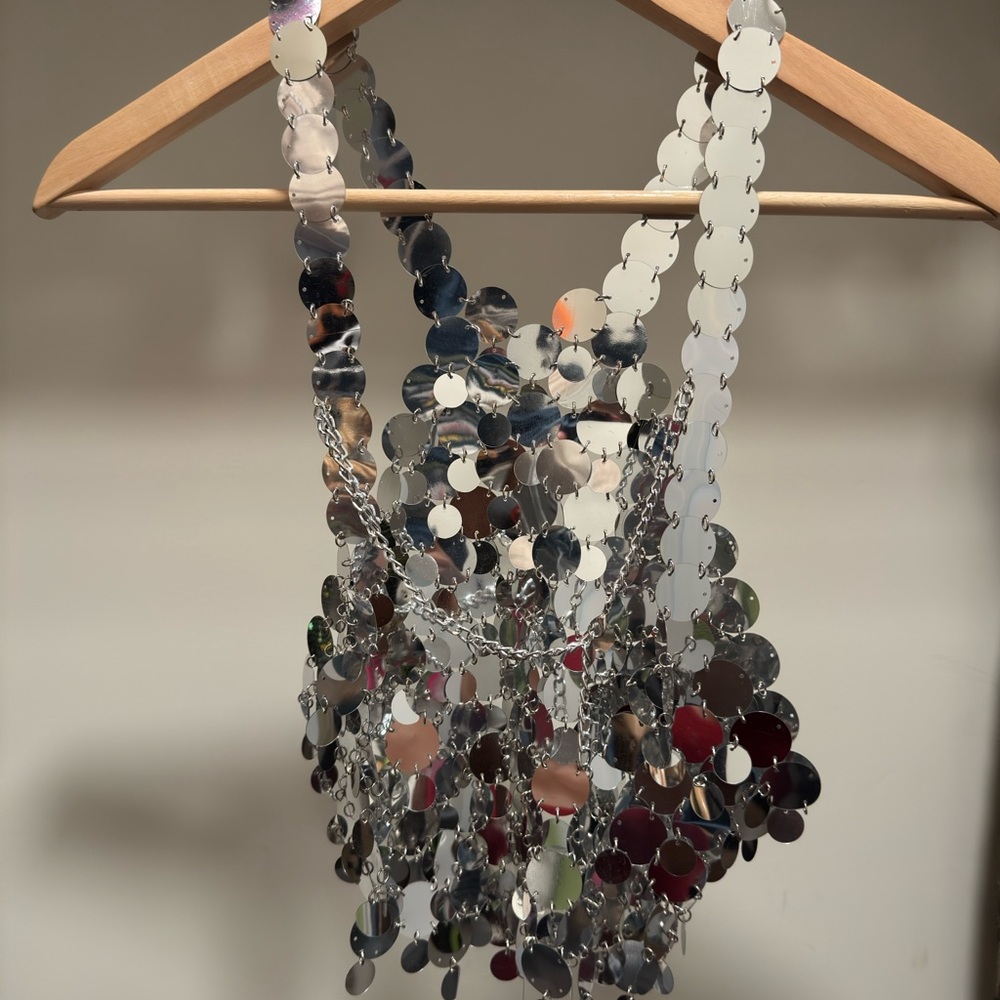Silver Disc Chainmail Top - Picture 2 of 2